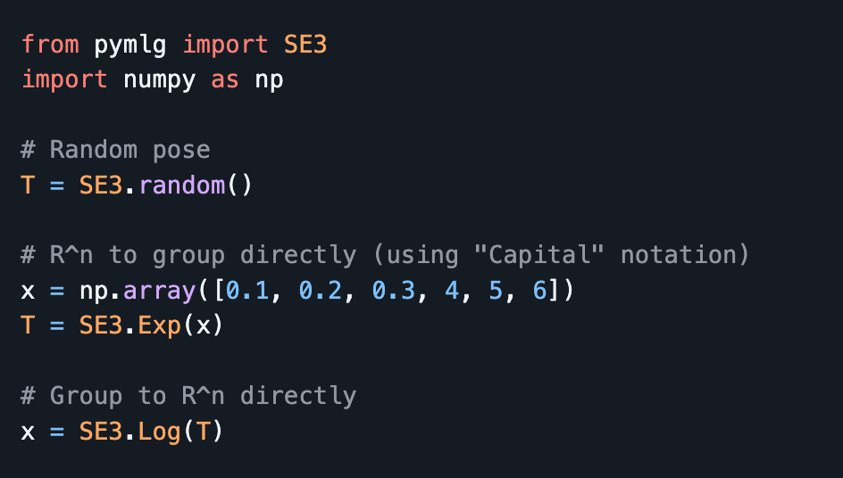 Python matrix lie groups